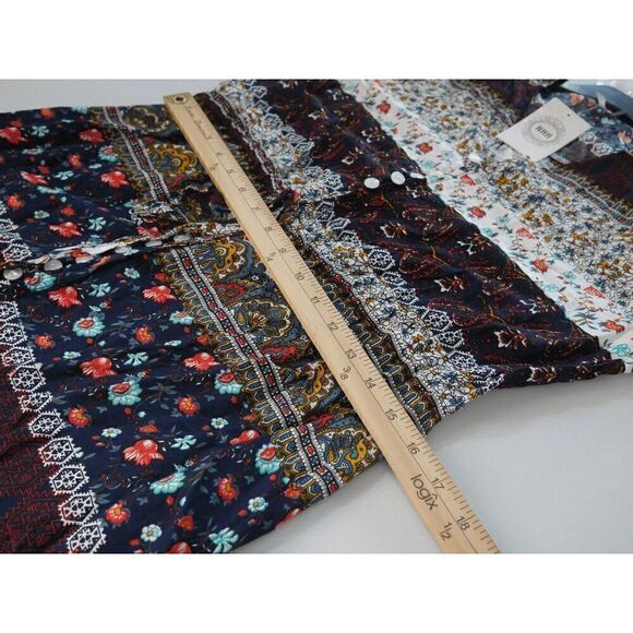 NXH Women's Brown & White Arabesque Button-Up Dress XL - Picture 7 of 13